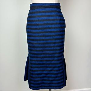 Vintage 50s Striped Wool Pencil Skirt
